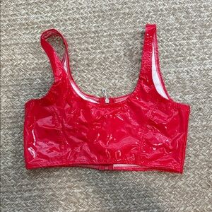 Shiny Red Crop Top